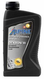 Масло трансмиссионное для АКПП Alpine ATF DEХRON III канистра 1 литр, артикул 0100661