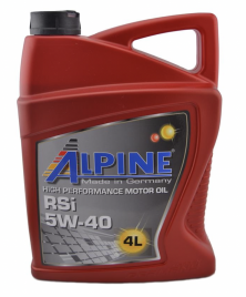 Масло моторное синтетическое Alpine RSi 5W-40 канистра 4 литра, артикул 0101478