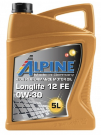 Масло моторное синтетическое Alpine Longlife 12 FE 0W-30 канистра 5 литров, артикул 0101482