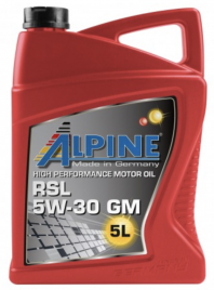 Масло моторное синтетическое Alpine RSL 5W-30 GM канистра 5 литров, артикул 0101362