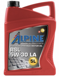 Масло моторное синтетическое Alpine RSL 5W-30 LA канистра 5 литров, артикул 0100302