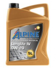 Масло моторное синтетическое Alpine Longlife IV 0W-20 канистра 5 литров, артикул 0101462