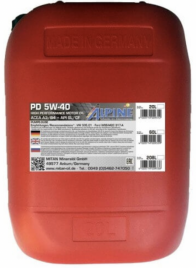 Масло моторное синтетическое Alpine PD 5W-40 канистра 20 литров, артикул 0100163