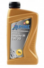 Масло моторное синтетическое Alpine Longlife III 5W-30 канистра 1 литр, артикул 0100281
