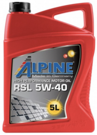 Масло моторное синтетическое Alpine RSL 5W-40 канистра 5 литров, артикул 0100142