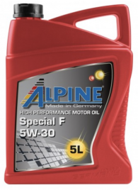 Масло моторное синтетическое Alpine Special F 5W-30 канистра 5 литров, артикул 0100182