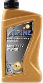 Масло моторное синтетическое Alpine Longlife IV 0W-20 канистра 1 литр, артикул 0101461