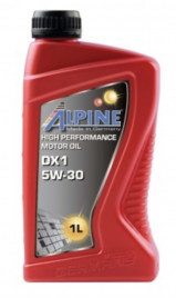 Масло моторное синтетическое Alpine DX1 5W-30 канистра 1 литр, артикул 0101661