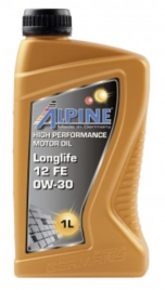Масло моторное синтетическое Alpine Longlife 12 FE 0W-30 канистра 1 литр, артикул 0101481