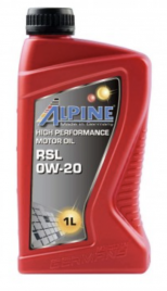 Масло моторное синтетическое Alpine RSL 0W-20 канистра 1 литр, артикул 0100191