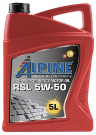 Масло моторное синтетическое Alpine RSL 5W-50 канистра 5 литров, артикул 0101422