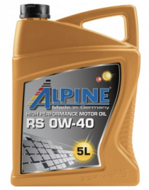 Масло моторное синтетическое Alpine RS 0W-40 канистра 5 литров, артикул 0100222