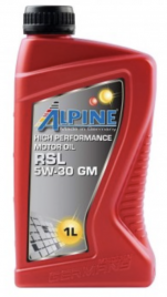 Масло моторное синтетическое Alpine RSL 5W-30 GM канистра 1 литр, артикул 0101361
