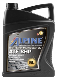 Масло трансмиссионное для АКПП Alpine ATF 8HP канистра 5 литров, артикул 0101592