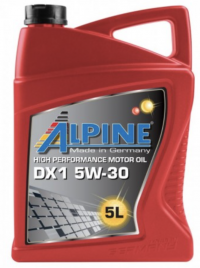 Масло моторное синтетическое Alpine DX1 5W-30 канистра 5 литров, артикул 0101662