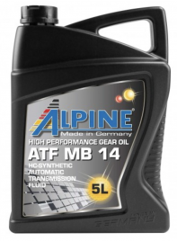Масло трансмиссионное для АКПП Alpine ATF MB 14 канистра 5 литров, артикул 0101542