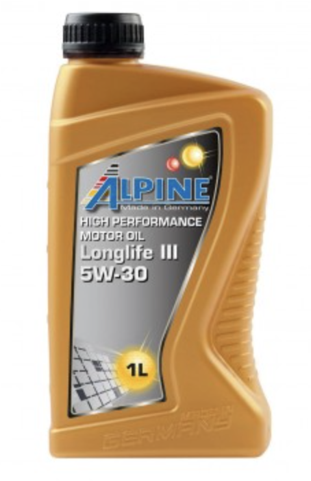 Масло моторное синтетическое Alpine Longlife III 5W-30 канистра 1 литр, артикул 0100281 фото 1