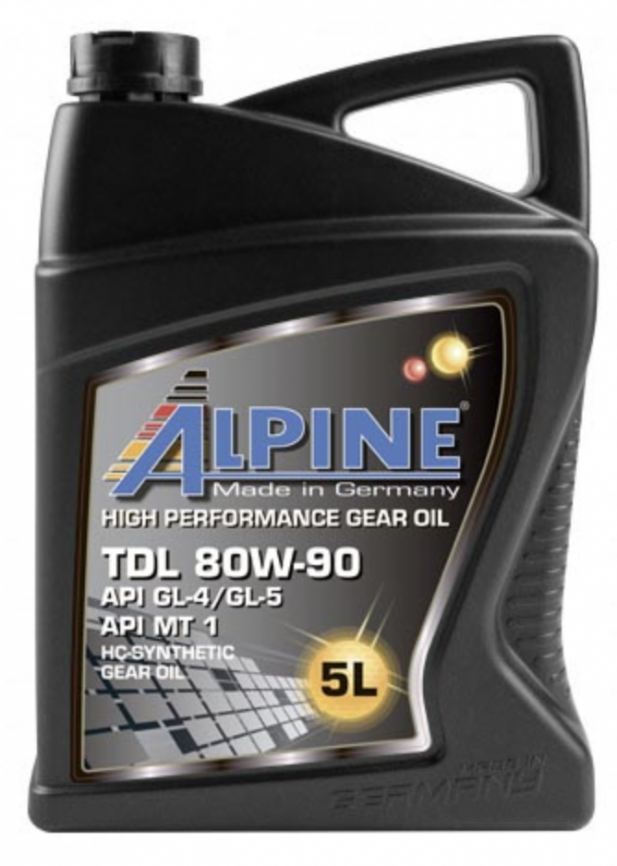 Масло трансмиссионное для МКПП Alpine Gear Oil TDL 80W-90 GL-4/GL-5 канистра 5 литров, артикул 0100722 фото 1