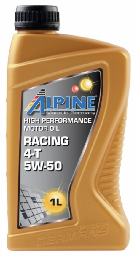 Масло для четырехтактных двигателей Alpine Racing 4T 5W-50 канистра 1 литр, артикул 0121421 фото 1