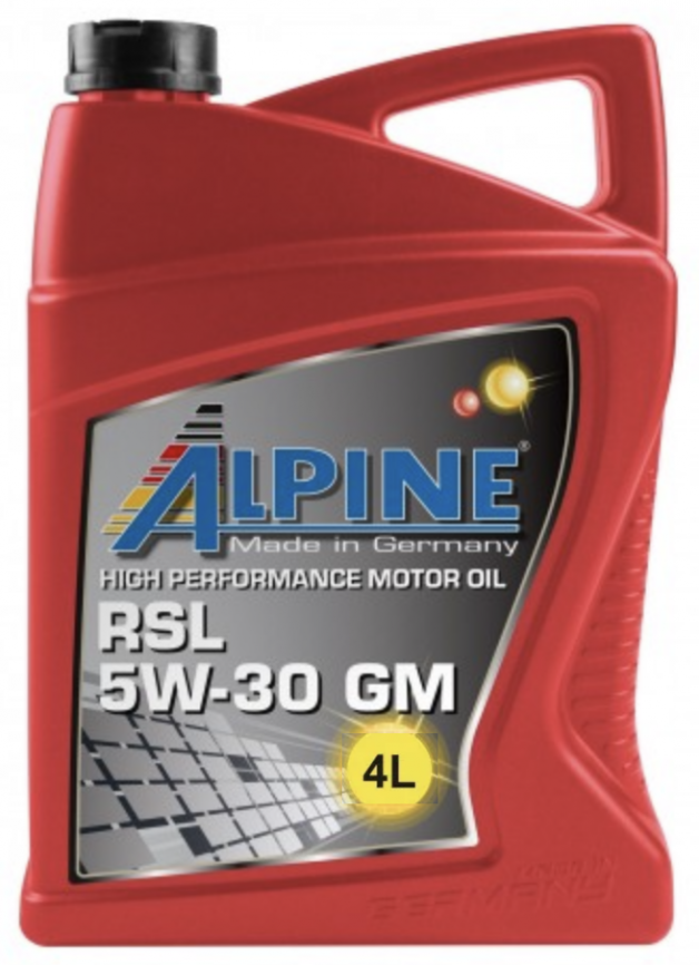 Масло моторное синтетическое Alpine RSL 5W-30 GM канистра 4 литра, артикул 0101369 фото 1