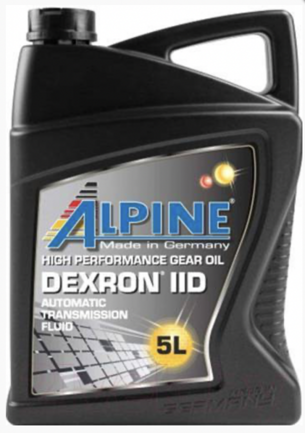 Масло трансмиссионное для АКПП Alpine ATF DEХRON II D канистра 5 литров, артикул 0100642 фото 1
