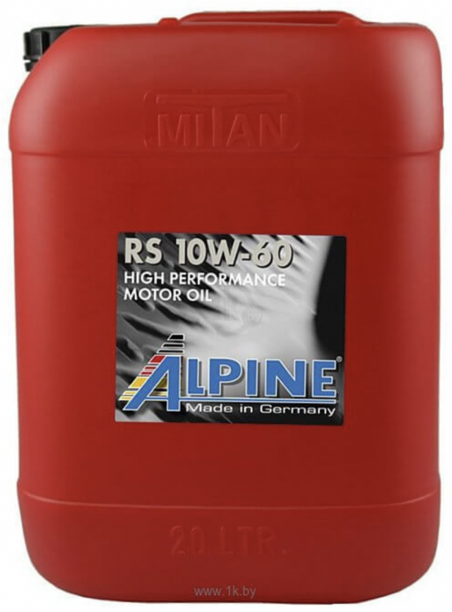 Масло моторное синтетическое Alpine RS 10W-60 канистра 20 литров, артикул 0100203 фото 1