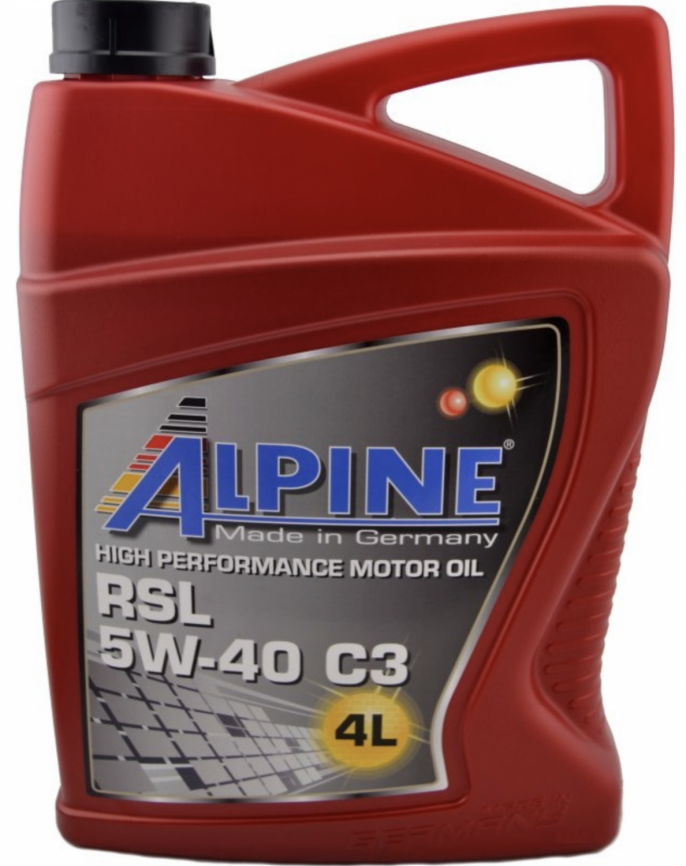 Масло моторное синтетическое Alpine RSL 5W-40 C3 канистра 4 литра, артикул 0100179 фото 1